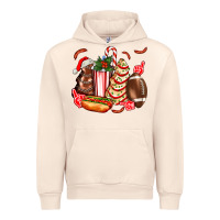 Sandshell Christmas tree cake American football  ball and hot dogs ado Urban Hoodie - AdoDesignShop