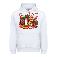 White Christmas tree cake American football  ball and hot dogs ado Urban Hoodie - AdoDesignShop