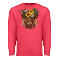 Cardinal highland cow with sunflowers Premium Sweatshirt - RanaPortraitStore