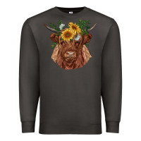 Smoke highland cow with sunflowers Premium Sweatshirt - RanaPortraitStore