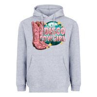 Heather Grey western disco cowgirl Heavyweight Hoodie - texasbilliewilder