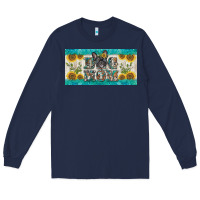 Navy dog mom french  bulldog license plate template Long Sleeve Tee - BarkalooDesign