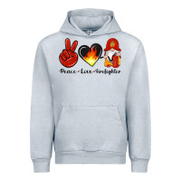 Heather Grey peace love firefighter Urban Hoodie - Artiststas