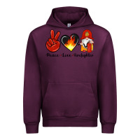 Mauve Wine peace love firefighter Urban Hoodie - Artiststas