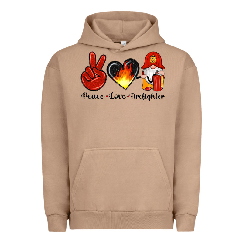 Peace Love Firefighter Urban Hoodie by Artiststas | Teevron