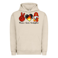 Pigment French Oak peace love firefighter Urban Hoodie - Artiststas