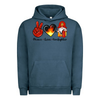 Pigment Midnight Navy peace love firefighter Urban Hoodie - Artiststas