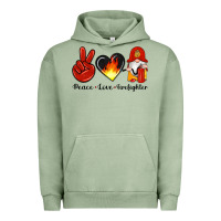 Pigment Oil Green peace love firefighter Urban Hoodie - Artiststas