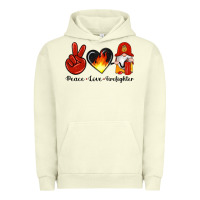 Pigment Pistachio peace love firefighter Urban Hoodie - Artiststas