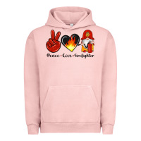Pigment Salmon peace love firefighter Urban Hoodie - Artiststas