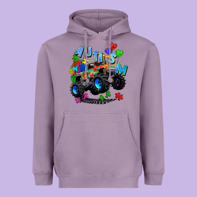 Monster Truck Autism Heavyweight Hoodie Designed By Zillion Design Studio