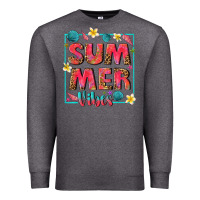 Charcoal Heather summer  vibes Premium Sweatshirt - texasbilliewilder