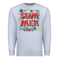 Heather Grey summer  vibes Premium Sweatshirt - texasbilliewilder