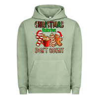 Pigment Oil Green christmas calories dont count with  christmas tree cake and cookies ad Urban Hoodie - AdoDesignShop