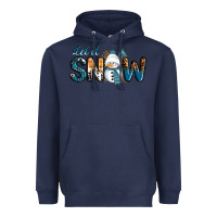 Navy Let It Snow Snowman Heavyweight Hoodie - RanaPortraitStore