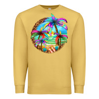 Antique Gold summer colorful palms Premium Sweatshirt - texasbilliewilder