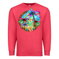 Cardinal summer colorful palms Premium Sweatshirt - texasbilliewilder
