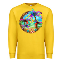 Lemon summer colorful palms Premium Sweatshirt - texasbilliewilder