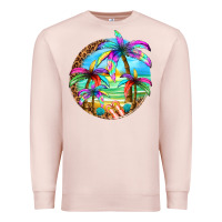 Pale Pink summer colorful palms Premium Sweatshirt - texasbilliewilder