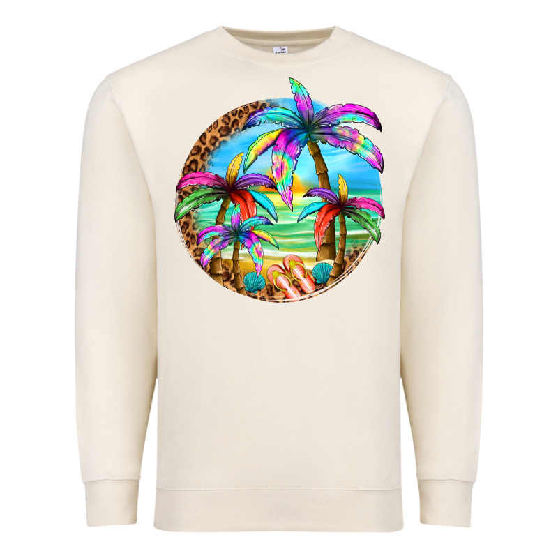 Summer Colorful Palms Premium Sweatshirt by texasbilliewilder | Teevron