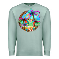 Seafoam summer colorful palms Premium Sweatshirt - texasbilliewilder