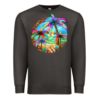 Smoke summer colorful palms Premium Sweatshirt - texasbilliewilder
