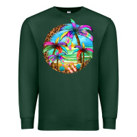 Sports Green summer colorful palms Premium Sweatshirt - texasbilliewilder