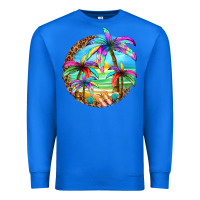 True Royal summer colorful palms Premium Sweatshirt - texasbilliewilder