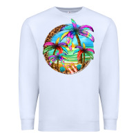 White summer colorful palms Premium Sweatshirt - texasbilliewilder