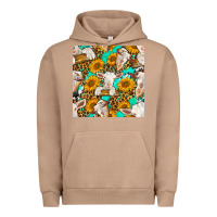 Pigment Burro sunflowers and goat western seamless pattern Urban Hoodie - BundleAndBundleShop