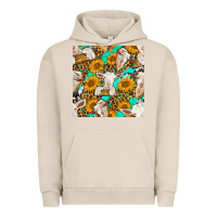 Pigment French Oak sunflowers and goat western seamless pattern Urban Hoodie - BundleAndBundleShop