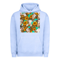 Pigment Grape Ice sunflowers and goat western seamless pattern Urban Hoodie - BundleAndBundleShop