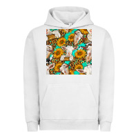 Pigment Lunar Rock sunflowers and goat western seamless pattern Urban Hoodie - BundleAndBundleShop