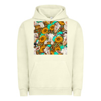 Pigment Pistachio sunflowers and goat western seamless pattern Urban Hoodie - BundleAndBundleShop