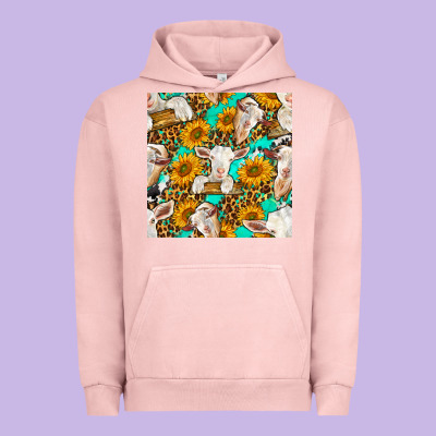 Sunflowers And Goat Western Seamless Pattern Urban Hoodie Designed By Bundleandbundleshop