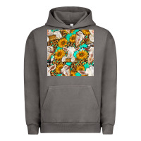 Pigment Tornado sunflowers and goat western seamless pattern Urban Hoodie - BundleAndBundleShop