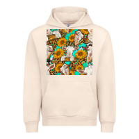 Sandshell sunflowers and goat western seamless pattern Urban Hoodie - BundleAndBundleShop