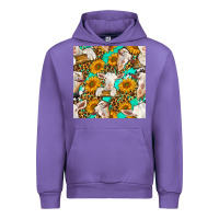 Tulip sunflowers and goat western seamless pattern Urban Hoodie - BundleAndBundleShop
