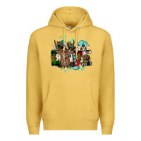 Antique Gold love wood slice ornament Premium Hoodie - JahusDesignShop