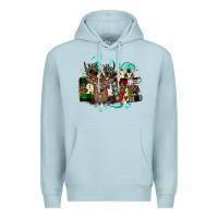 Blue Mist love wood slice ornament Premium Hoodie - JahusDesignShop