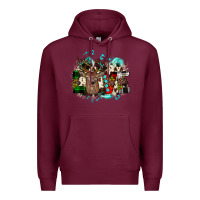 Burgundy love wood slice ornament Premium Hoodie - JahusDesignShop