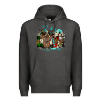 Charcoal Heather love wood slice ornament Premium Hoodie - JahusDesignShop
