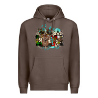 Coffee love wood slice ornament Premium Hoodie - JahusDesignShop