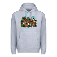 Heather Grey love wood slice ornament Premium Hoodie - JahusDesignShop