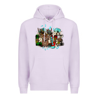 Lilac love wood slice ornament Premium Hoodie - JahusDesignShop