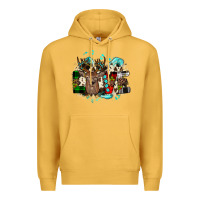 Mustard love wood slice ornament Premium Hoodie - JahusDesignShop