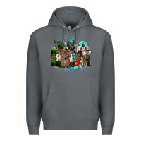 Rock love wood slice ornament Premium Hoodie - JahusDesignShop