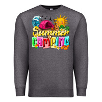 Charcoal Heather summer camping Premium Sweatshirt - texasbilliewilder