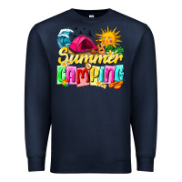Navy summer camping Premium Sweatshirt - texasbilliewilder