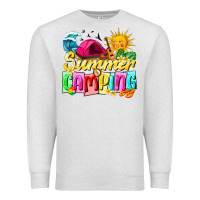 Oatmeal Heather summer camping Premium Sweatshirt - texasbilliewilder